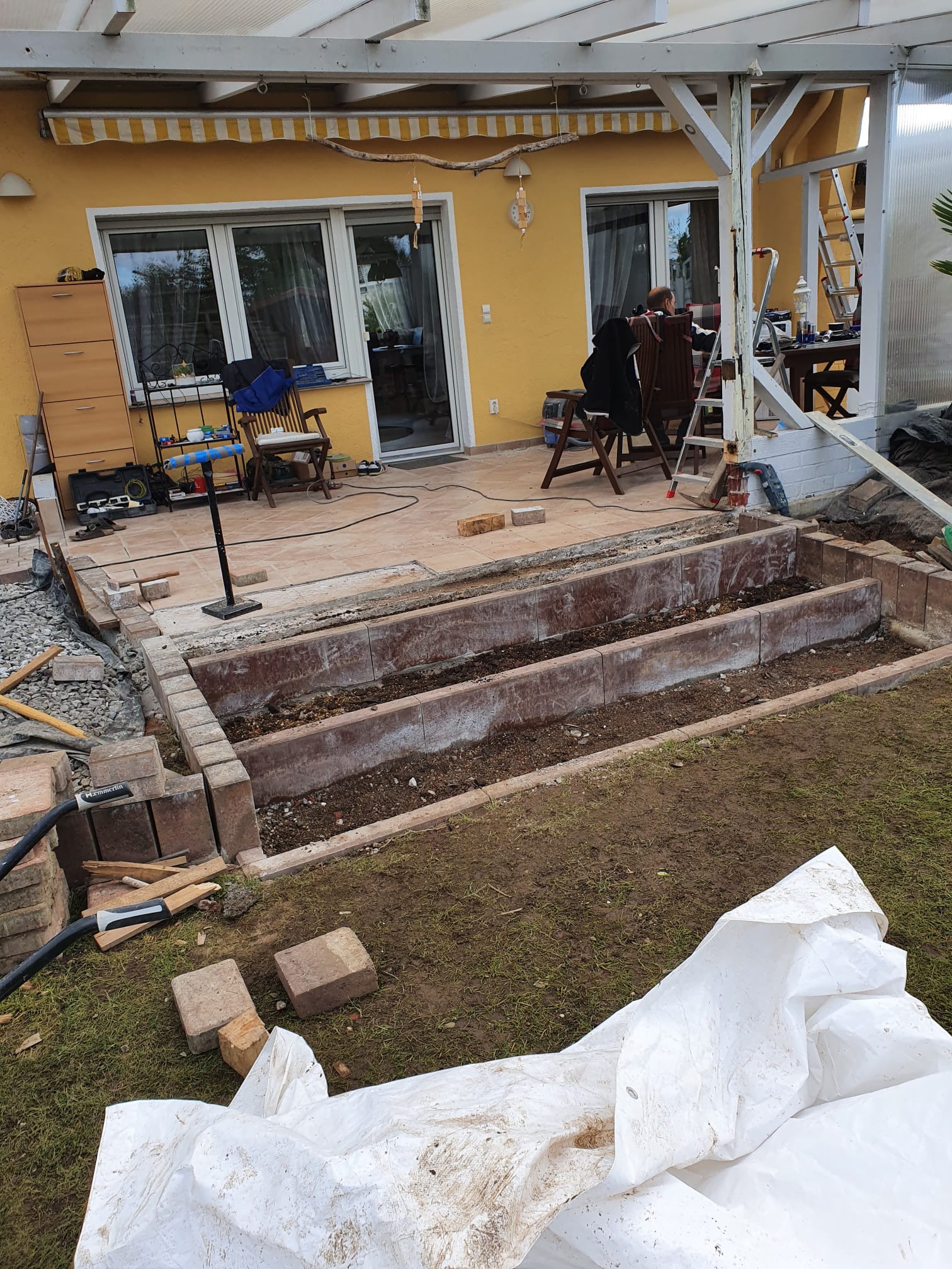 Terrassenarbeiten Treppenanbau 1
